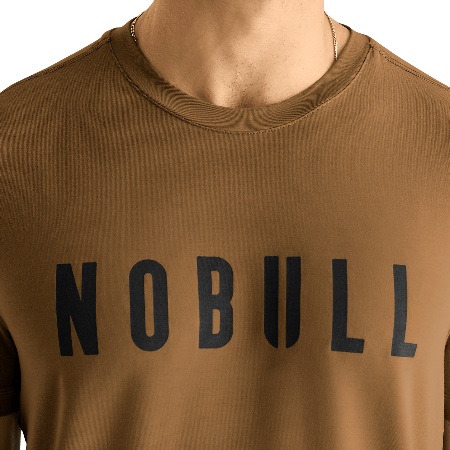 Men's Dark Tan NOBULL Tee Detail Angle.