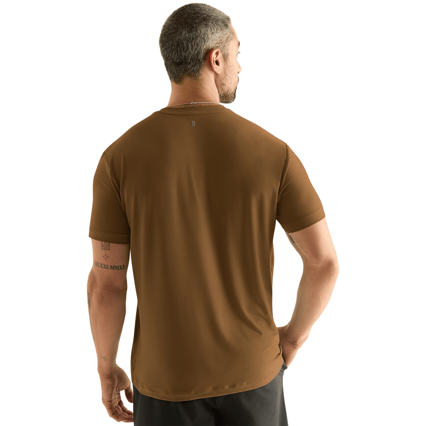 Men's Dark Tan NOBULL Tee Back Angle.
