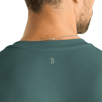 Men's Silver Pine NOBULL Tee Detail Angle.