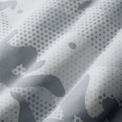 Light Gray Camo Macro Fabric Detail Angle.