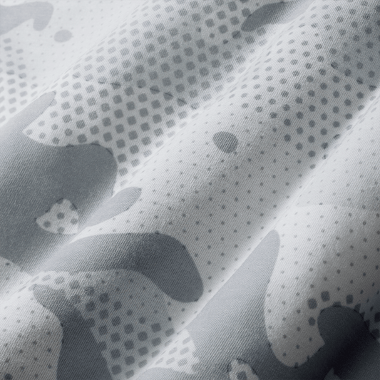 Light Gray Camo Macro Fabric Detail Angle.