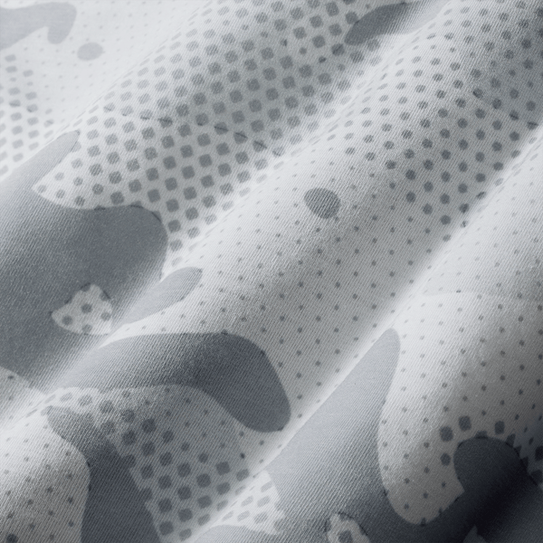 Light Gray Camo Macro Fabric Detail Angle.