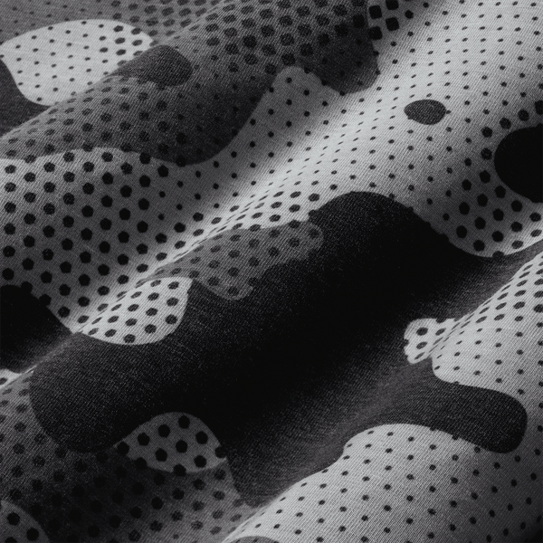 Dark Gray Camo Macro Fabric Detail Angle.