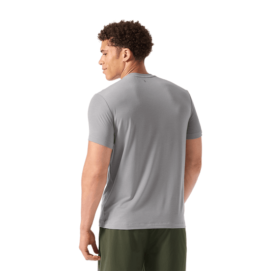 Men's Gray Camo Fill NOBULL Tee Back Waist Up Angle.