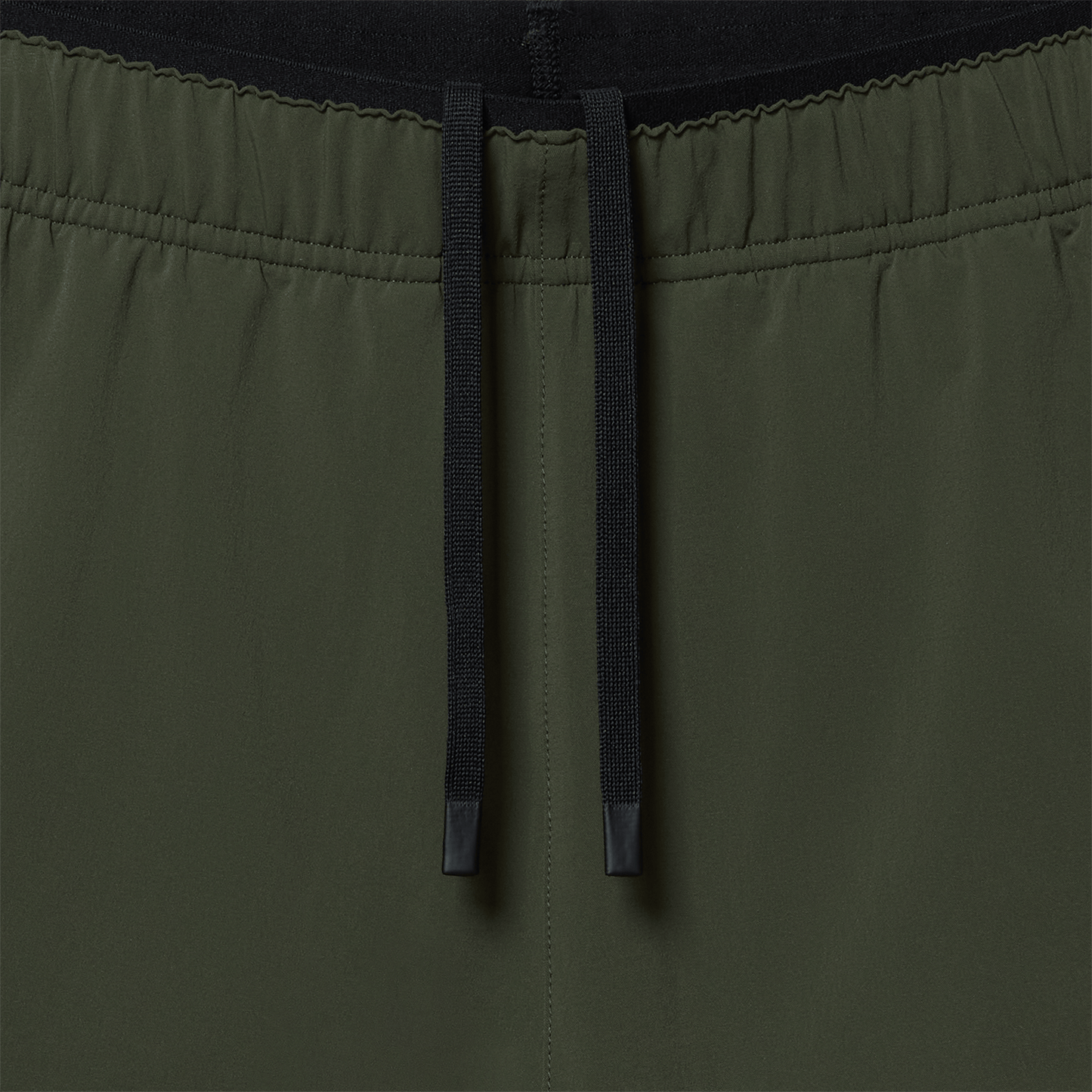 Men's NOBULL Training Short 6" (Lined) Dark Army Drawstring Macro Fabric Detail Angle.