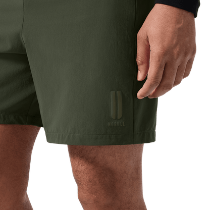 Men's NOBULL Training Short 6" (Lined) Dark Army U Logo Detail Angle.