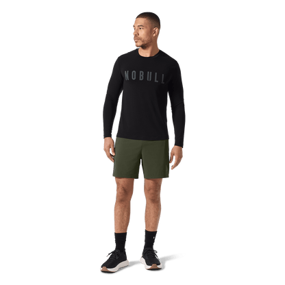 Men's NOBULL Training Short 6" (Lined) Dark Army Front On Body Angle.