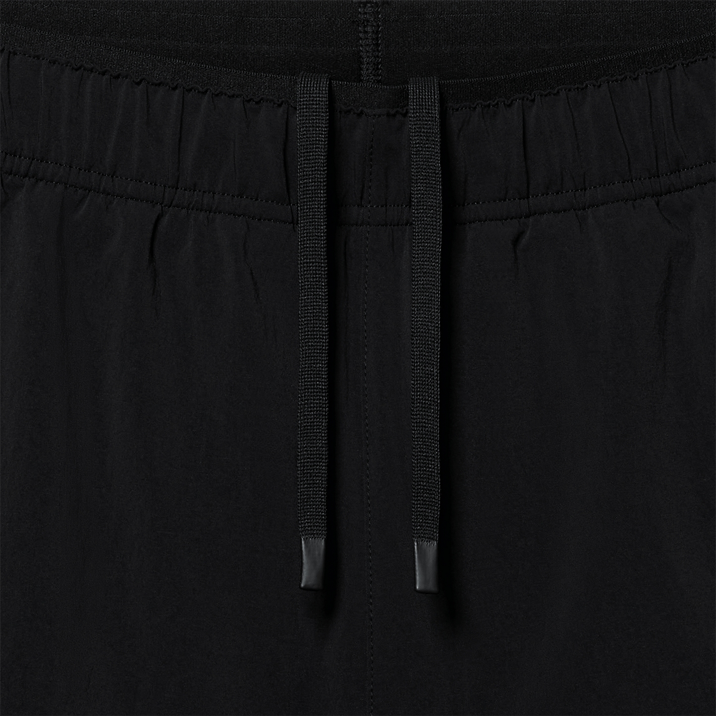 Men's Black NOBULL Training Short 6" (Unlined) Drawstring Macro Fabric Detail Angle.