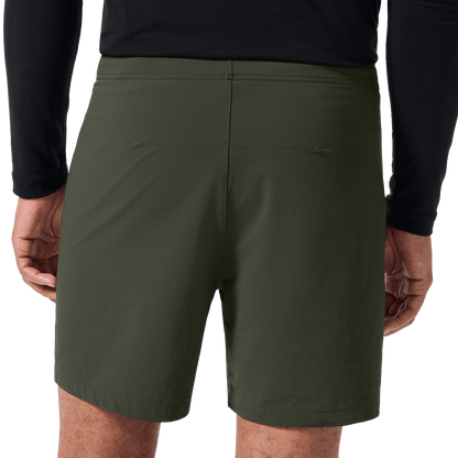 Men's Dark Army NOBULL Training Short 6" (Unlined) Back Lower Body Angle.