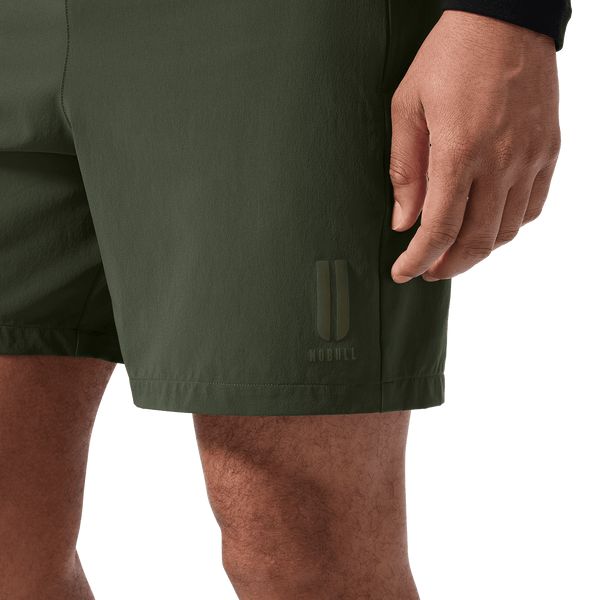 Men's Dark Army NOBULL Training Short 6" (Unlined) U Logo Angle.