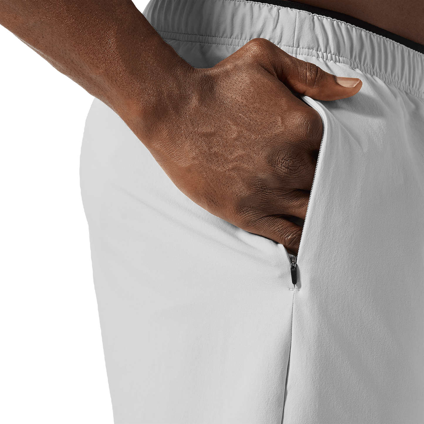 Men's Lunar Rock NOBULL Training Short U Graphic 6" (Unlined) Pocket Detail Angle.