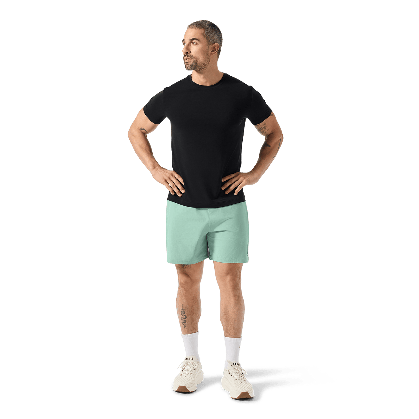 Men's Iceberg Green NOBULL Training Short (Unlined) Front Full Body Angle.