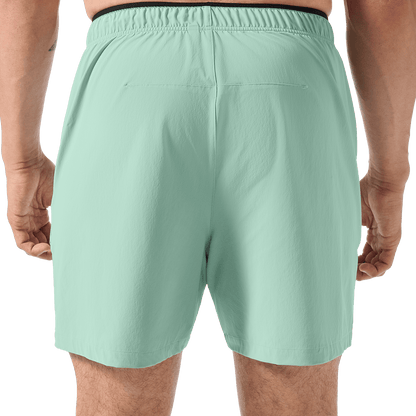 Men's Iceberg Green NOBULL Training Short 6" (Unlined) Back Lower Body Angle.