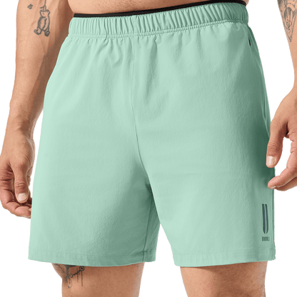 Men's Iceberg Green NOBULL Training Short 6" (Unlined) Front Lower Body Angle.