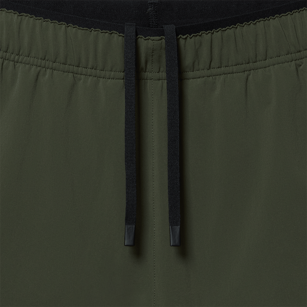 Men's Dark Army NOBULL Training Short 8" (Unlined) Drawstring Macro Fabric Detail Angle.