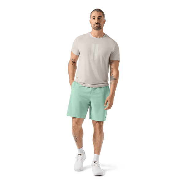 Men's Iceberg Green NOBULL Training Short 8" (Unlined) Front Full Body Angle.