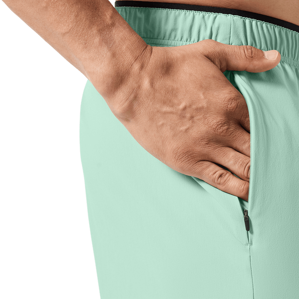 Men's Iceberg Green NOBULL Training Short 8" (Unlined) Pocket Detail Angle.