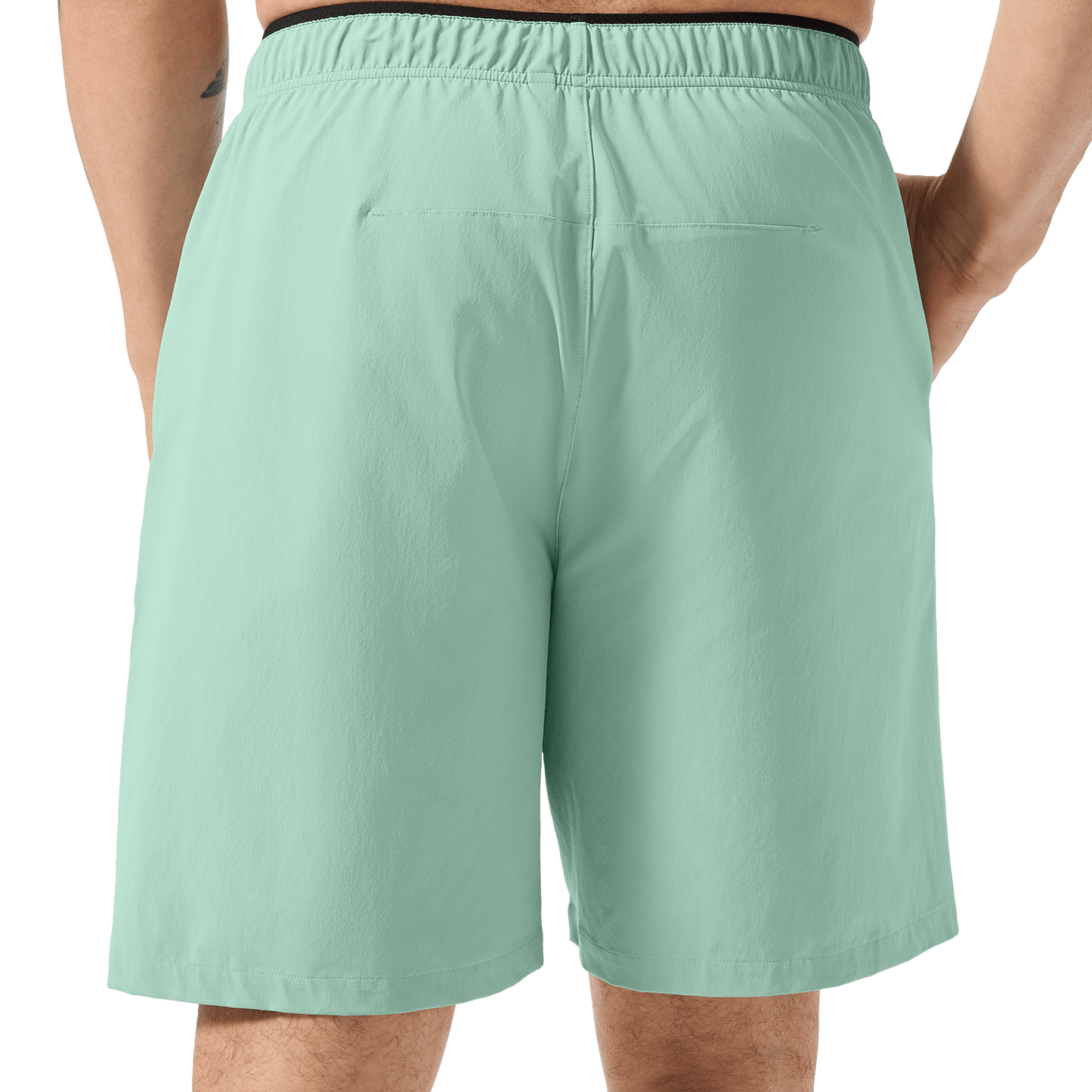 Men's Iceberg Green NOBULL Training Short 8" (Unlined) Back Lower Body Angle.