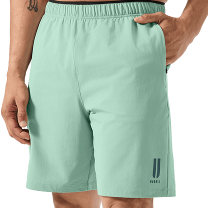 Men's Iceberg Green NOBULL Training Short 8" (Unlined) Front Lower Body Angle.