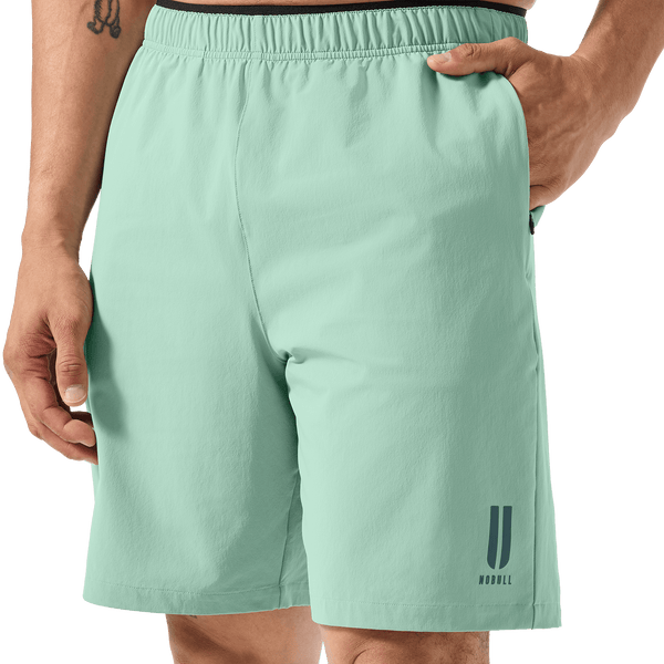 Men's Iceberg Green NOBULL Training Short 8" (Unlined) Front Lower Body Angle.