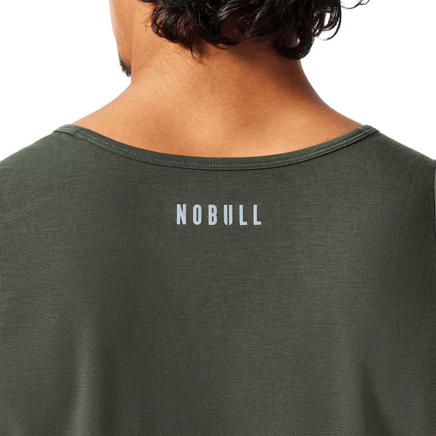 Men's Dark Army NOBULL U Tank Back Detail Angle.