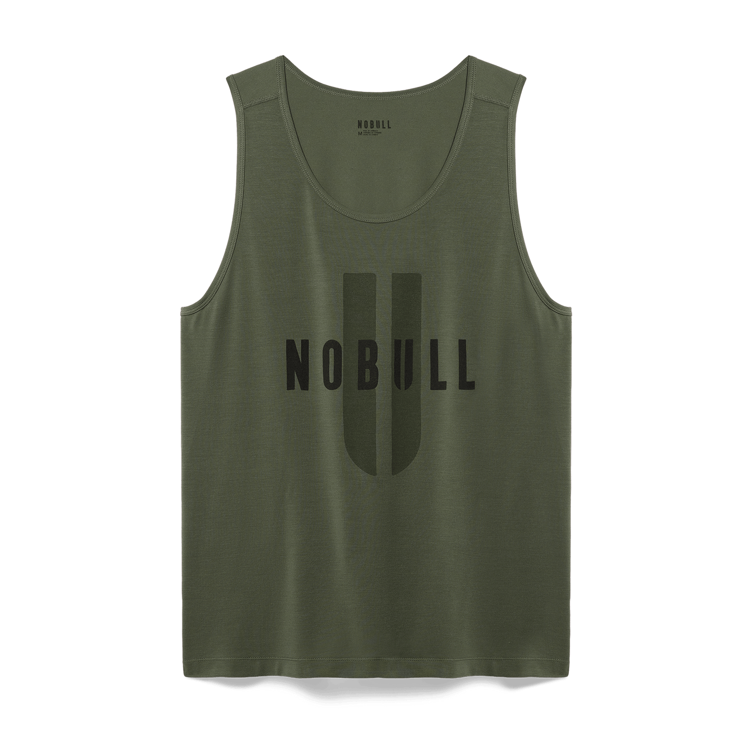 Men's Dark Army NOBULL U Tank Flat Lay Angle.