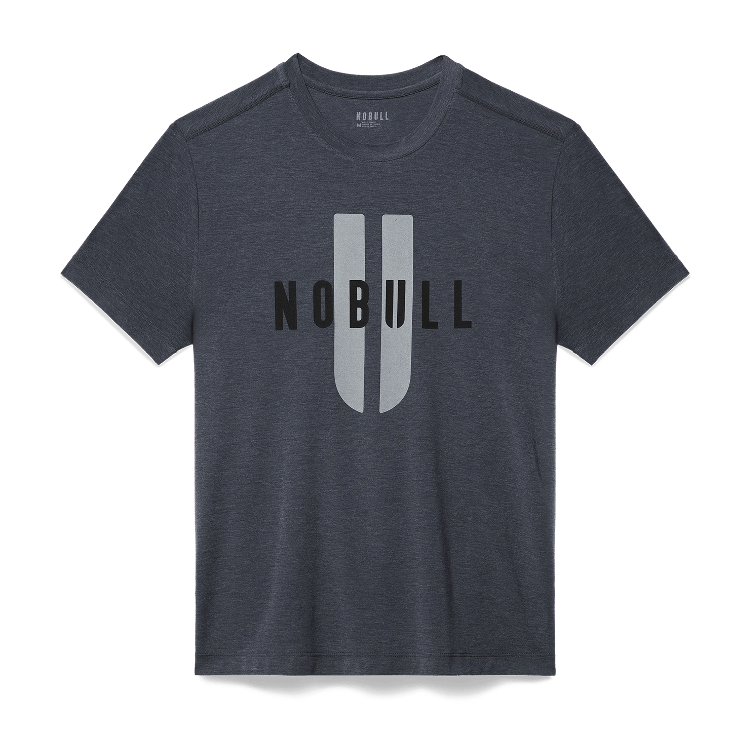 Men's Heather Charcoal NOBULL U Tee Flat Lay Angle.