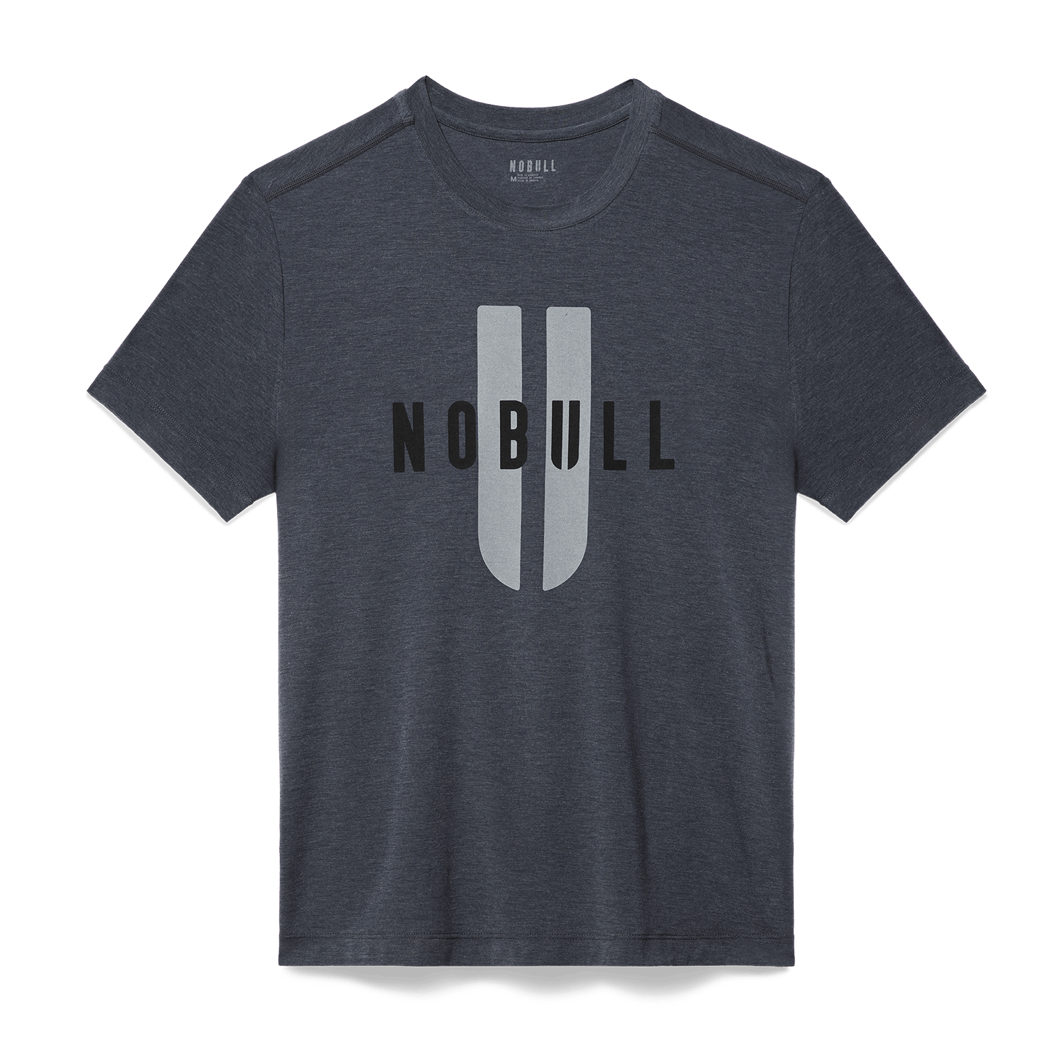 Men's Heather Charcoal NOBULL U Tee Flat Lay Angle.