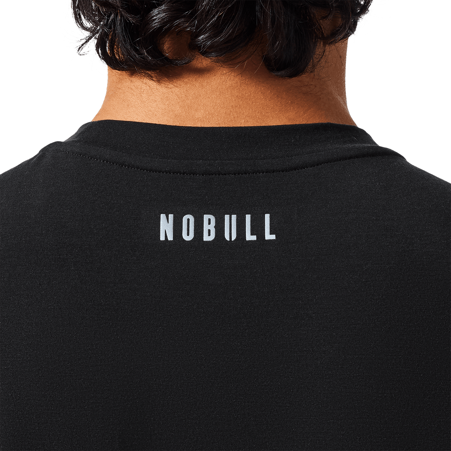 Men's Black NOBULL U Tee Back Detail Angle.