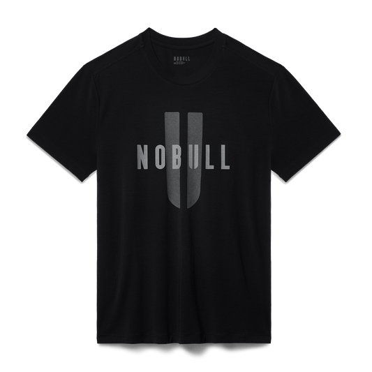Men's Black NOBULL U Tee Flat Lay Angle.