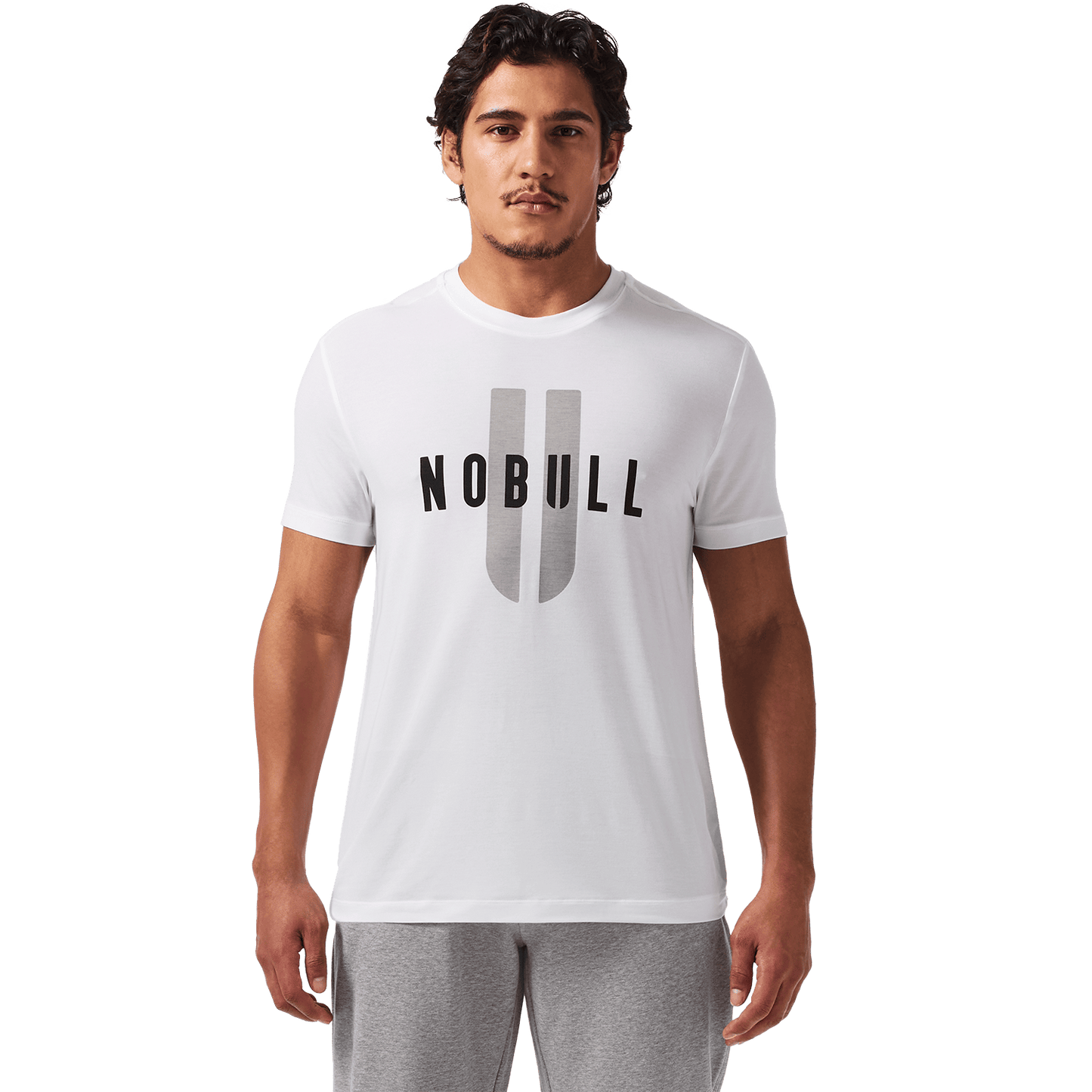 Men's White NOBULL U Tee Front Angle.
