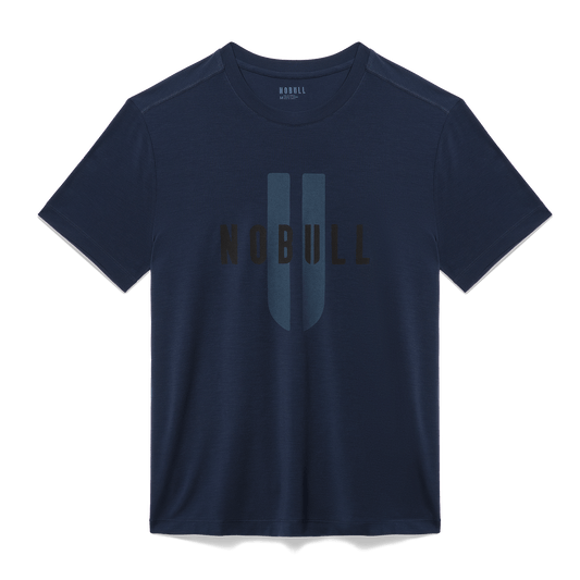 Men's Night Navy NOBULL U Tee Flat Lay Angle.