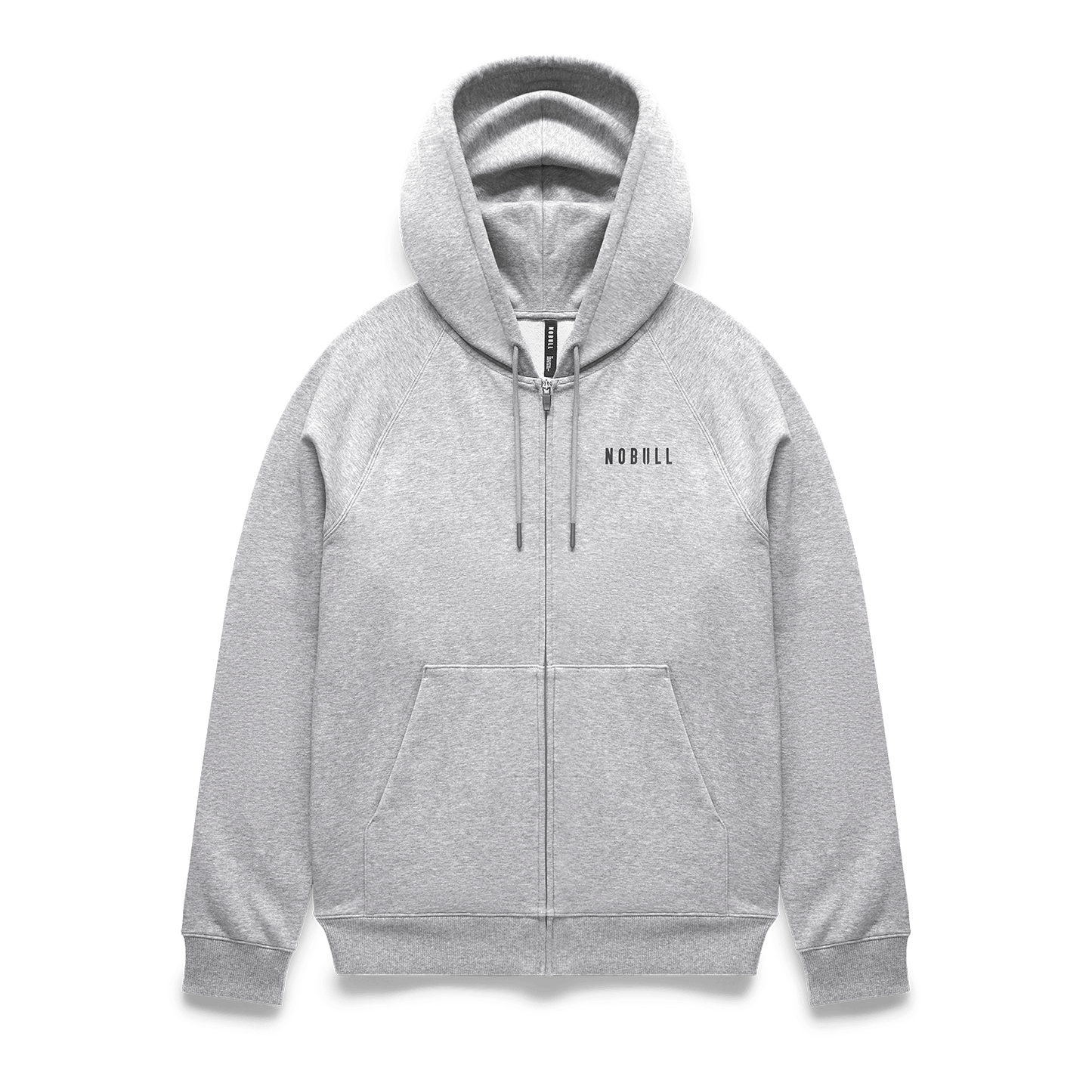 Men's Grey Heather NOBULL Zip-Up Jacket Flat Lay Angle.