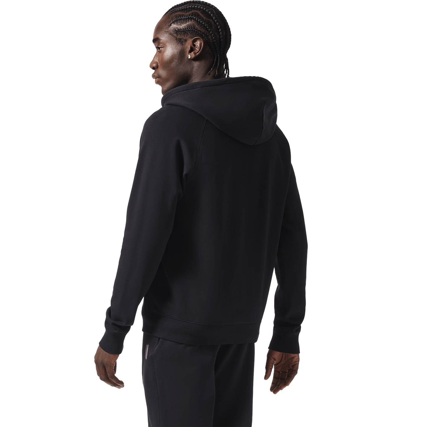 Men's Black NOBULL Zip-Up Jacket Back On Body Angle.