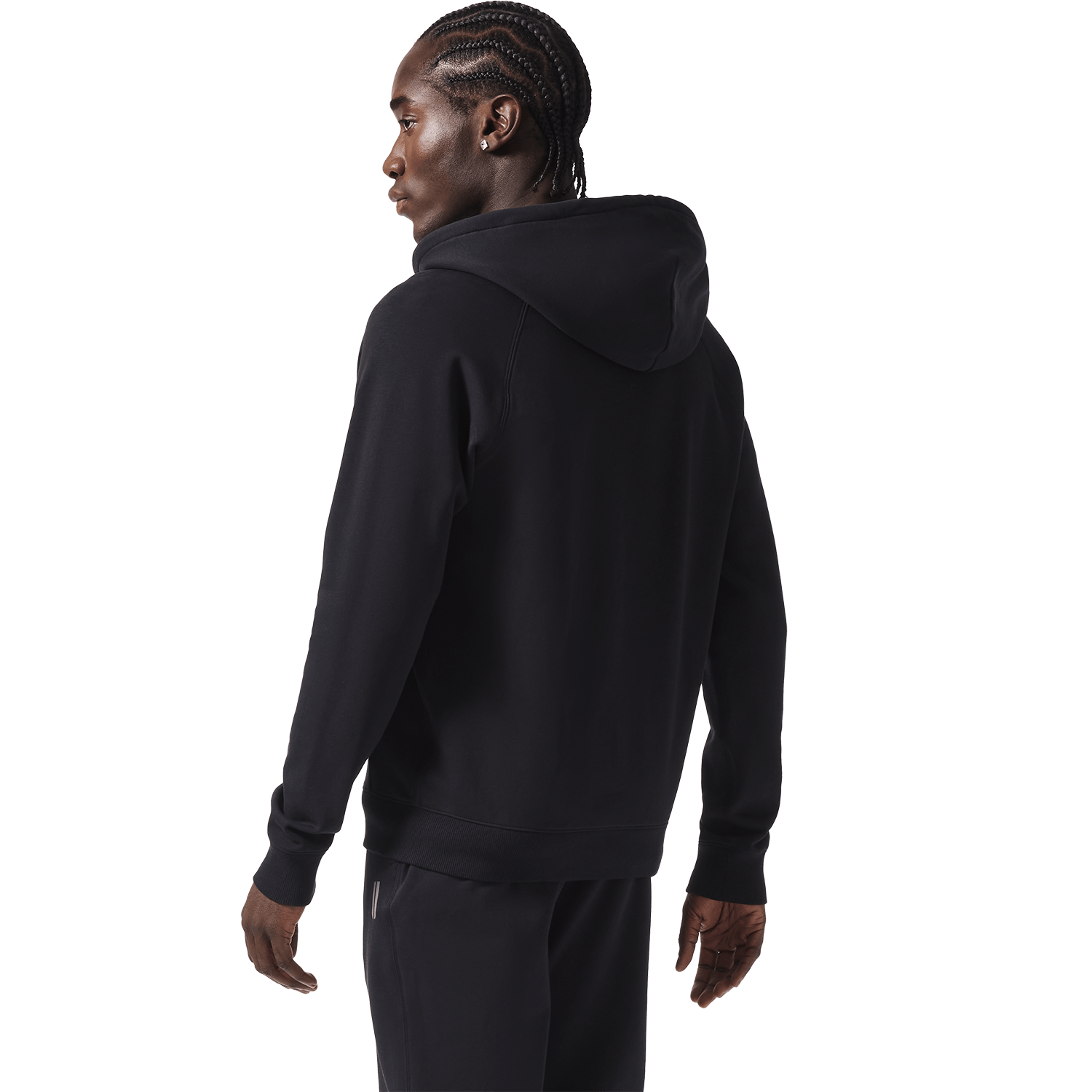 Men's Black NOBULL Zip-Up Jacket Back On Body Angle.