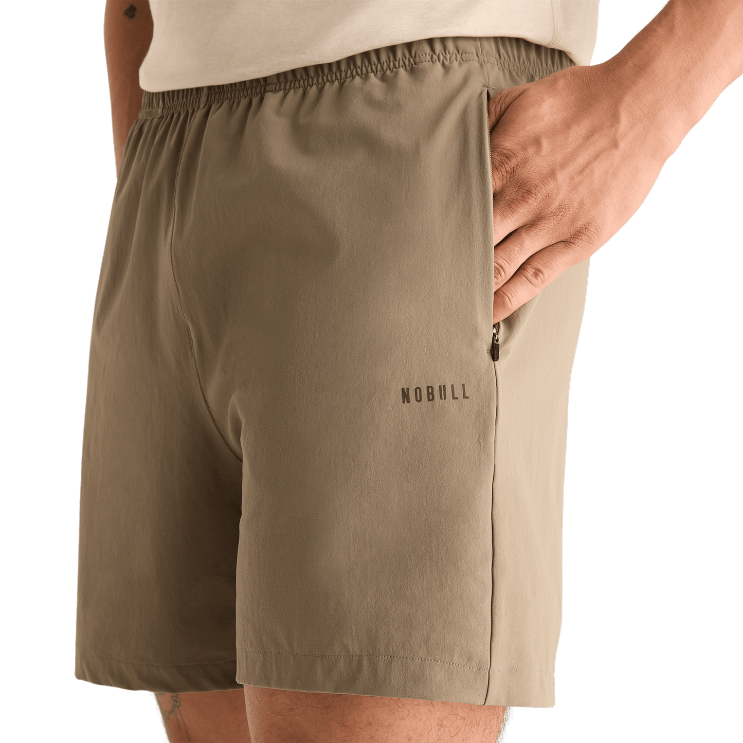 Men's NOBULL Fallen Rock Rep Short 6" Pocket Detail Angle.