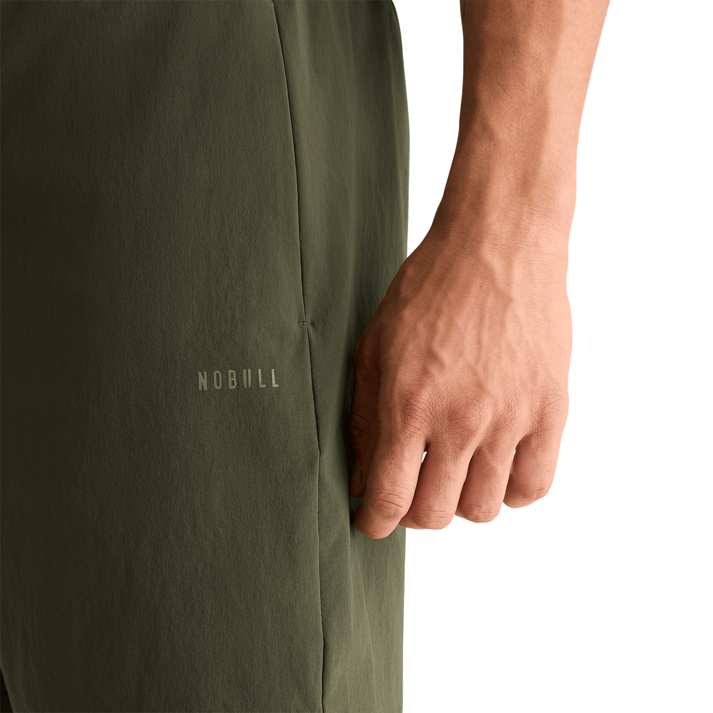 Men's Dark Army NOBULL Rep Short 6" (Lined) Detail Angle.
