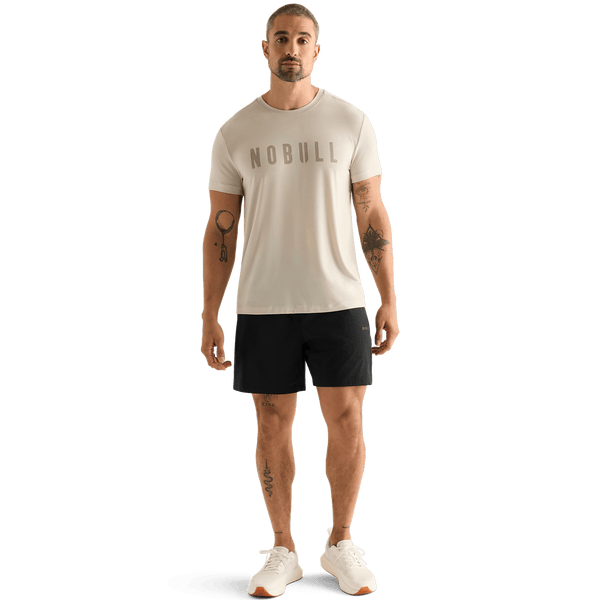 Men's Black NOBULL Rep Short 6" (Lined) Front Full Body Angle.