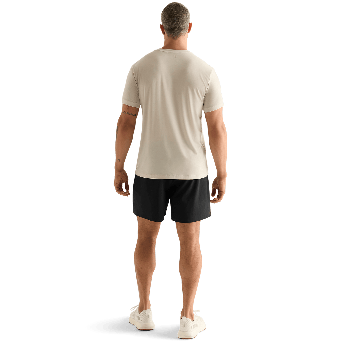 Men's Black NOBULL Rep Short 6" (Lined) Back Full Body Angle.