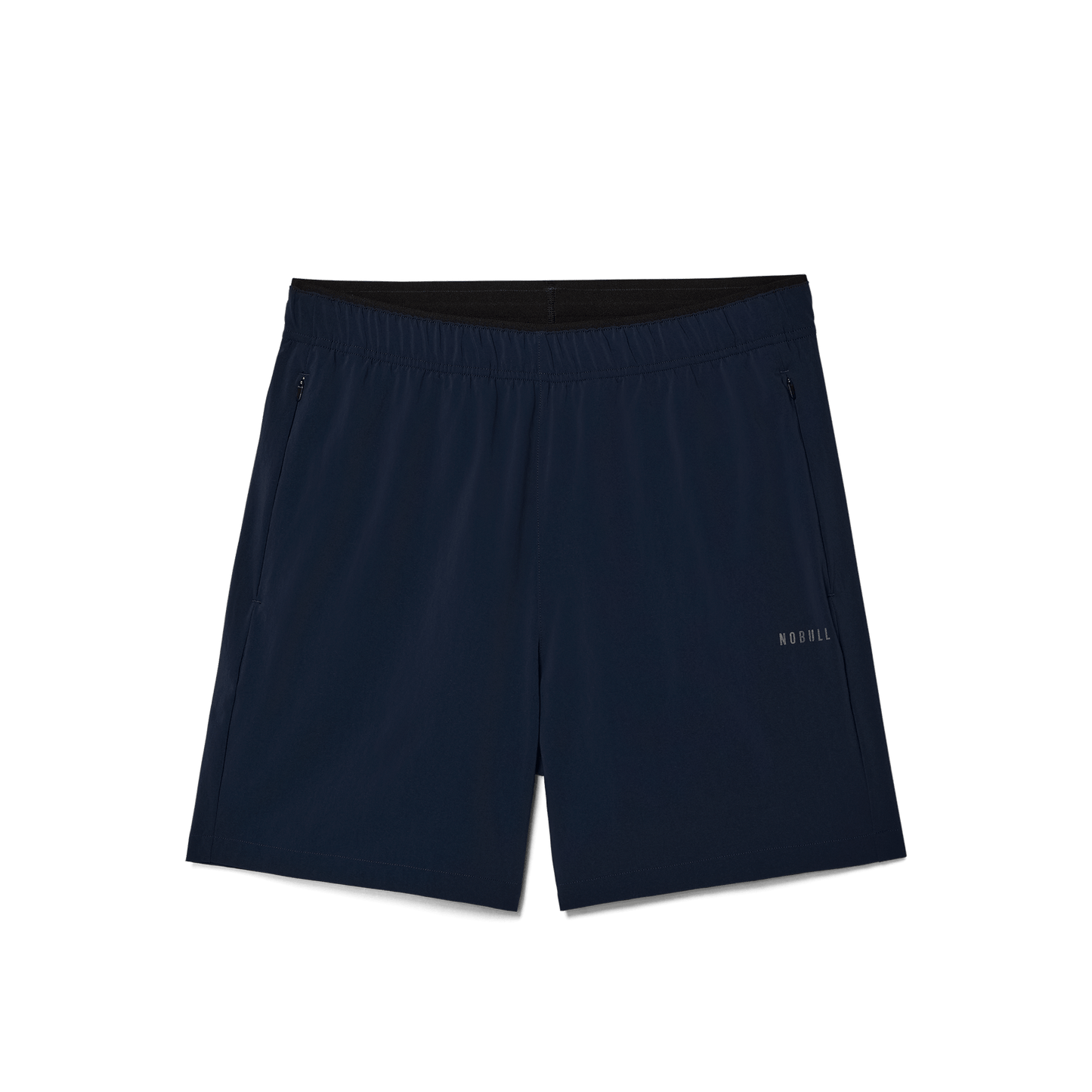 Men's Night Navy NOBULL Rep Short 6" (Unlined) Flat Lay Angle.