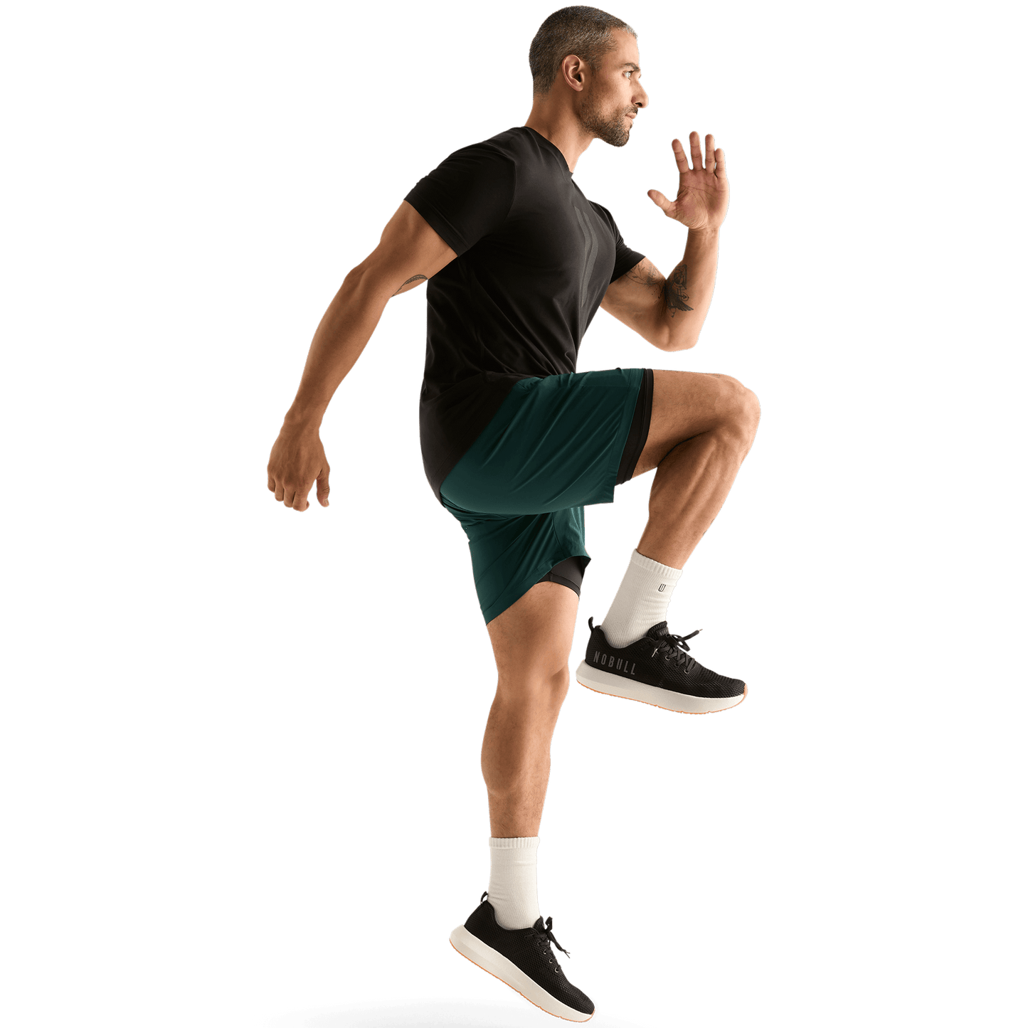 Men's Dark Ivy NOBULL Rep Short 6" (Lined) Action Shot Angle.