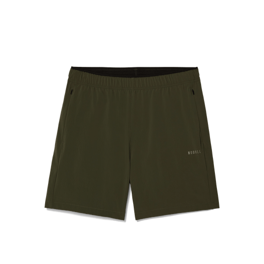 Men's Dark Army NOBULL Rep Short 6" (Unlined) Flat Lay Angle.