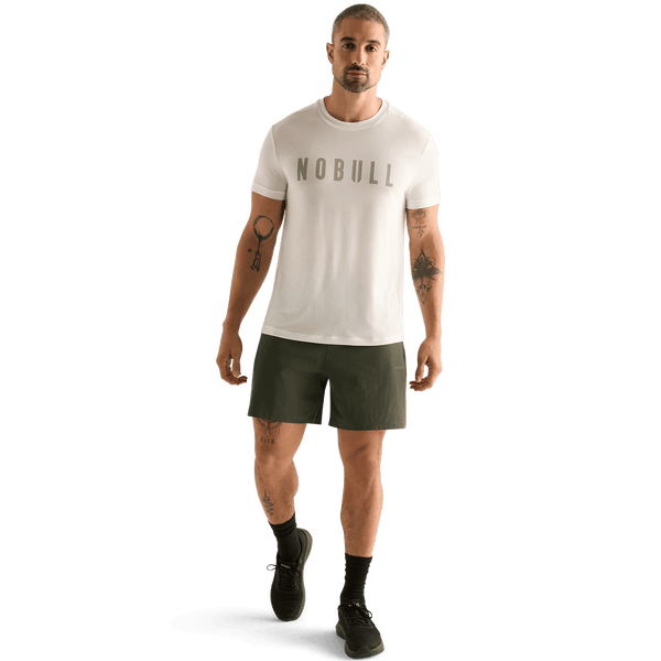 Men's Dark Army NOBULL Rep Short 6" (Unlined) Front Full Body Angle.