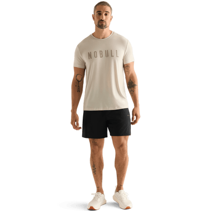 Men's Black NOBULL Rep Short 6" Unlined Short Front Full Body Angle.