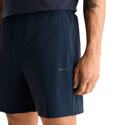 Men's Night Navy NOBULL Rep Short 6" Detail Angle.