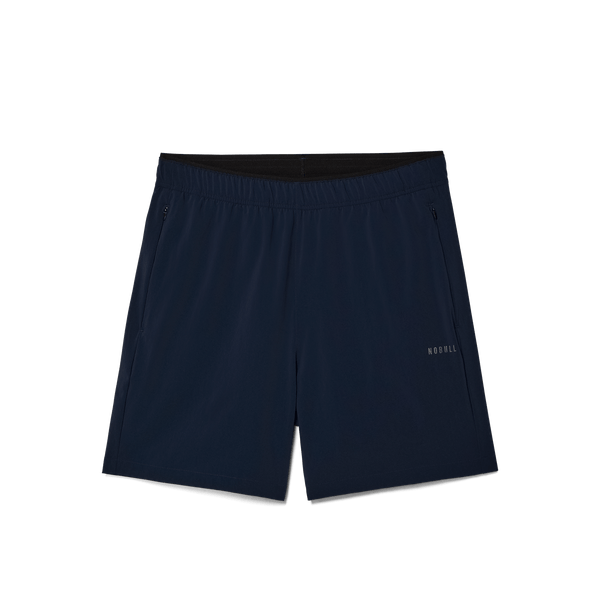 Men's Night Navy NOBULL Rep Short 6" Flat Lay Angle.
