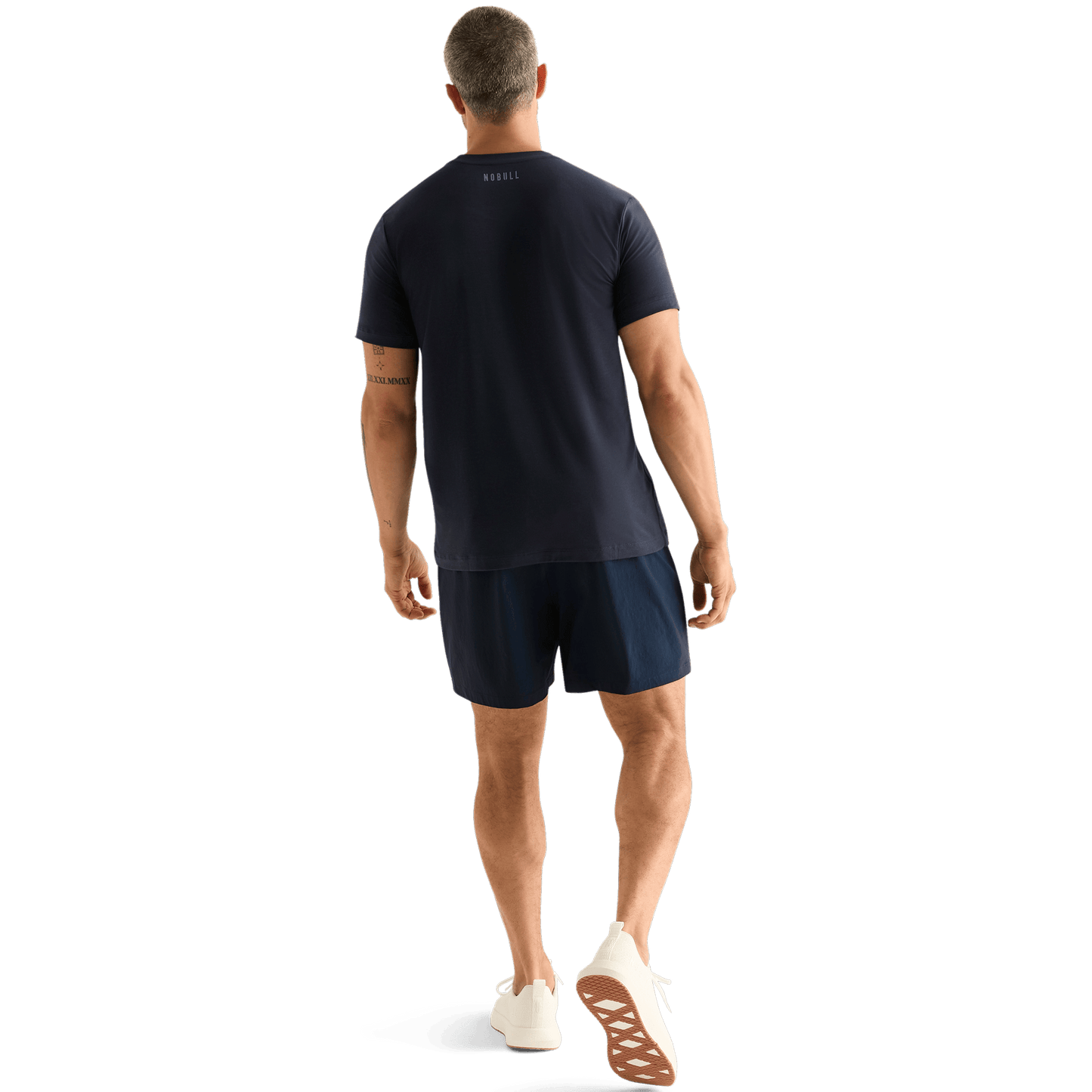 Men's Night Navy NOBULL Rep Short 6" Back Full Body Angle.