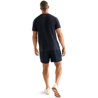 Men's Night Navy NOBULL Rep Short 6" Back Full Body Angle.