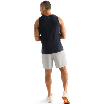 Men's Light Grey NOBULL Rep Short 6" (Unlined) Back Full Body Angle.