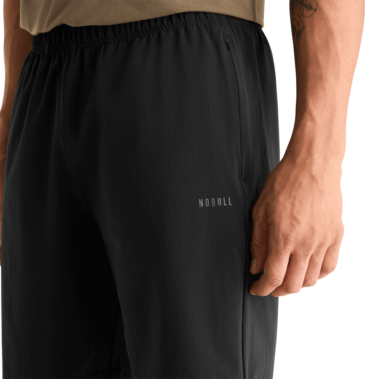 Men's Black NOBULL Rep Short 6" Detail Angle.